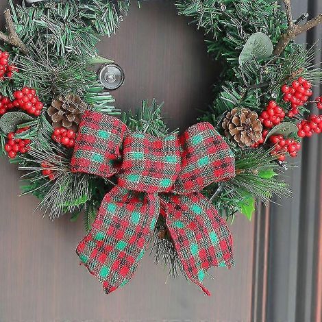 Guirlande décorative de pommes de pin naturelles pour porte de Noël (1/4)