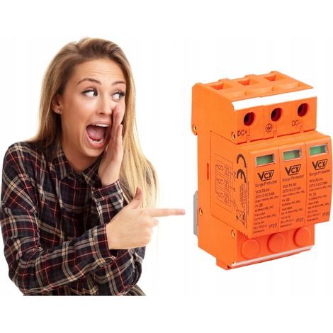 Limiteur de surtension DC C3P - 1200V - Orange - Protection photovoltaque - Indicateur visuel (1/5)