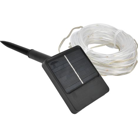 Lampe décorative solaire de 7 mètres de long avec 50 LED, étanche, pour une utilisation extérieure, décoration de jardin, lumière blanche. (1/5)