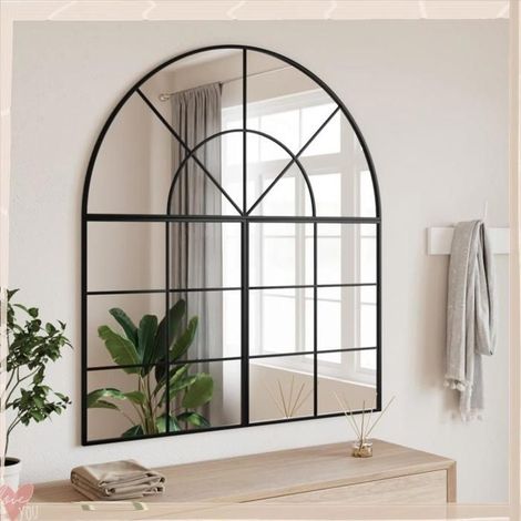 358652 Miroir mural noir 100x50 cm arche fer (1/5)