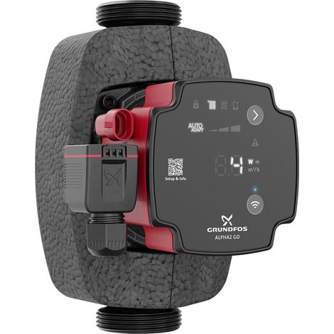 Grundfos Pompe de chauffage ALPHA2 GO 25-90 180 mm pour systèmes de chauffage et de climatisation 90 W, 1 1/2 pouces, 93074232 (1/2)