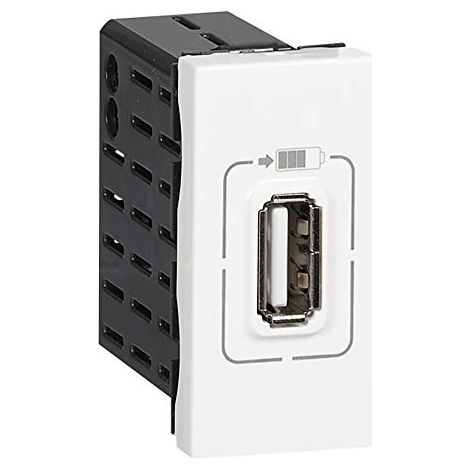 Legrand – Prise USB composable 1100 mA – Gamme Mosaic – Installation en saillie ou encastrée – Pour bureaux et résidentiel