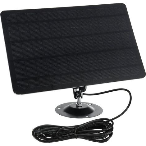 Micro-USB-Solarpanel, 10 W, 5 V, 2000 mAh, 360-Grad-Drehung, wasserdichte monokristalline Silikon-Solarplatte für USB-Kamera (schwarz) (1/5)