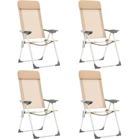Klappbare Campingstühle 4 Stk. Aluminium Creme