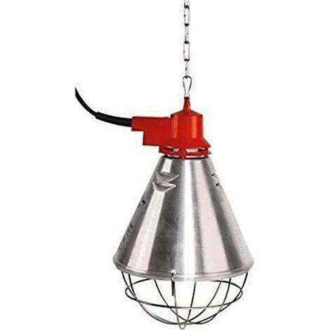 Lampe Chauffante Infrarouge - 1 Unité - Aluminium - 3 Positions - Pour Chiot Chaton - Gris Rouge