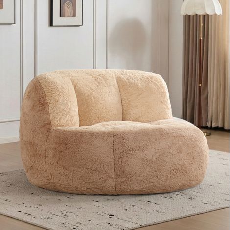 Fauteuil multicolore géant en fausse fourrure HAVRYA (1/5)