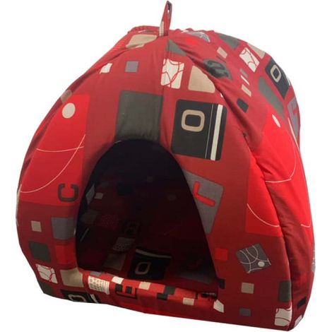Iglú de gato ZOLUX - Rojo con dibujos - 409521RGM