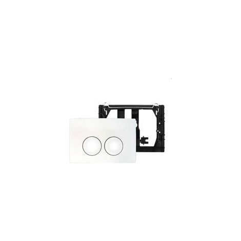 Geberit Delta 21 - Plaque de déclenchement, panneau de montage pour réservoir encastré, 2 chasses, blanc