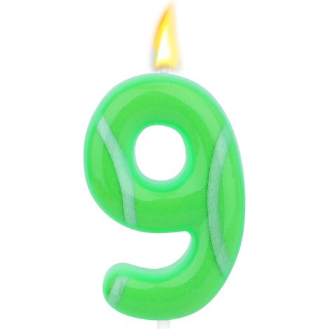 Bougie d'Anniversaire Tennis, Bougie Numérotée Verte Décoration Gâteau Fête à Thème Sportif Décoration Gâteau pour Fête à Thème de Balle de Tennis (9) (1/5)