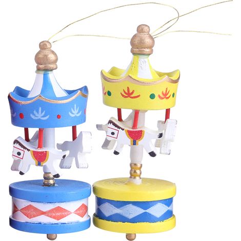 Carrousel en bois en forme de cheval, décoration de Noël pour chambre d'enfant, cadeau idéal pour les enfants (1/5)