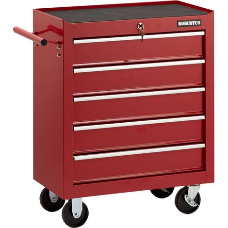 Carrello Porta Attrezzi Utensili da Lavoro 5 Cassetti Fadi Rosso