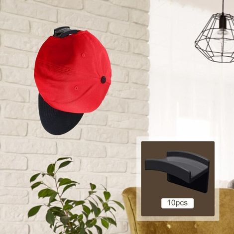 Ganci adesivi per cappelli – Confezione da 10, neri, non richiedono foratura, ideali per porte o pareti, decorazione per la camera da letto