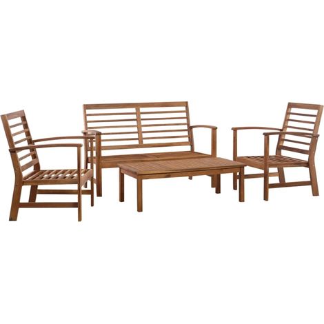 FIMEI Salon de jardin 4 pcs Bois d'acacia solide (1/5)