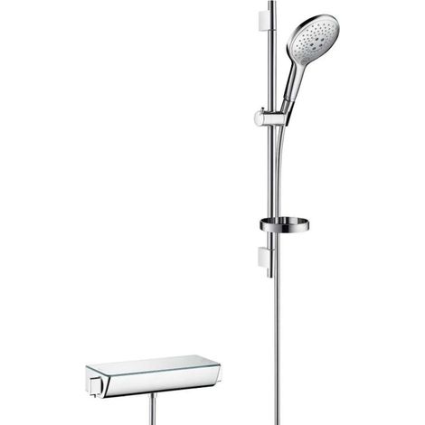 Hansgrohe Raindance Select S - Set doccia con termostato, 15 cm, 3 getti, bianco/cromato 27036400 (1/3)