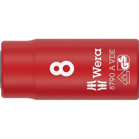 Vaso de punta 8790 A VDE 1/4 pulgadas SW 8mm L.41mm WERA (1/5)