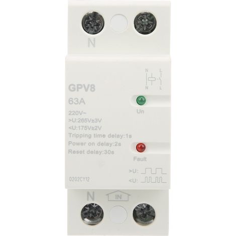 Dispositif de protection contre les surtensions GPV82pD avec réarmement automatique et voyant LED (63A) (1/5)