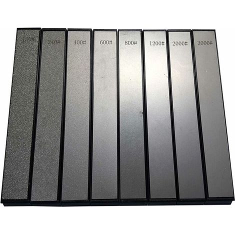 Pierre à Aiguiser Diamant 8 Pièces, Affûteur Couteau Angle Fixe avec Barre, Grain 120-3000 pour Cuisine (1/4)