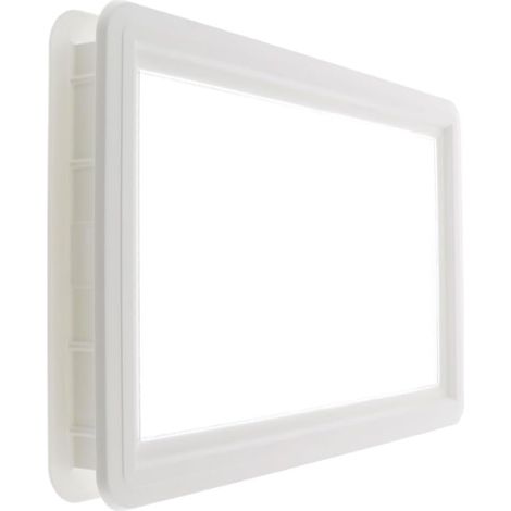 Cyclingcolors – Hublot de porte de garage rectangulaire à clipser en PVC blanc 370 x 325mm – S'adapte sur portes 13-17mm – Vitre polycarbonate pour éclairage