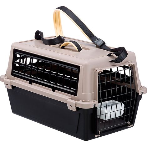 Ferplast ATLAS TRENDY PLUS Trasportino per gatti e cani di piccola taglia con tracolla regolabile.. Variante ATLAS 20 TRENDY PLUS - Misure: 58 x 37 x h 32 cm - Nero (1/5)