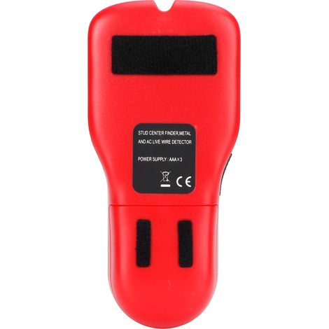 Détecteur de montants métalliques et bois 3 en 1, portable et multifonctionnel, avec écran LCD (rouge). (1/5)