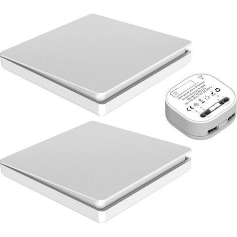 Interrupteur Sans Fil Autonome - Récepteur Sans Fil pour Éclairage - Compatible LED CFL Fluorescent Halogène - Portée Jusqu'à 50 m En Intérieur - 1 Pièce