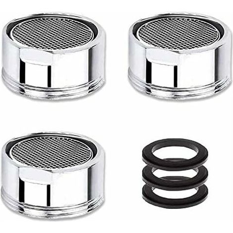 Mousseur Robinet M22/M21,5, 3 Pièces Aerateur Robinet Economie D'eau Avec Filtre en Acier Inoxydable, Aérateur de Filtre a Eau Robinet(21,5mm Filetage Mâle) (1/4)