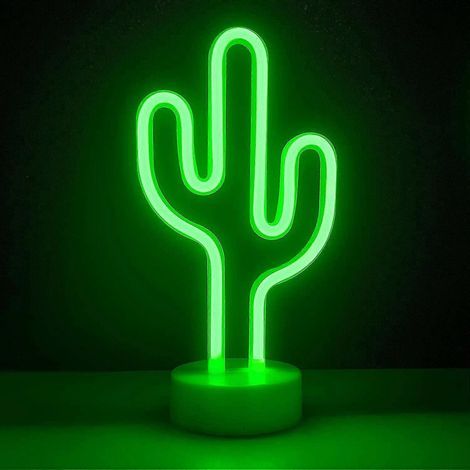 Enseignes lumineuses néon LED cactus, lampes néon clignotantes, lumière blanc chaud, décoration (1/5)