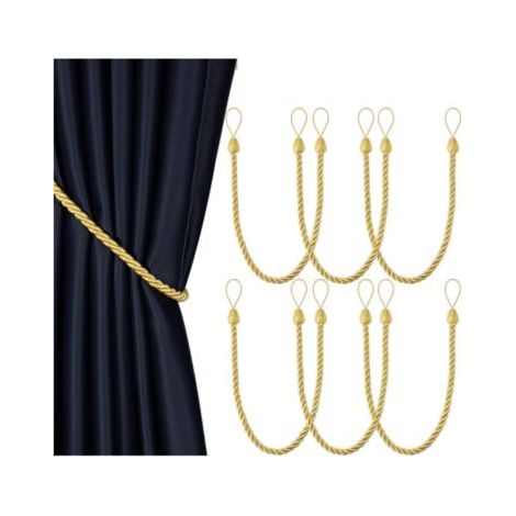 QORVA-Lot de 6 embrasses de rideaux tissées à la main (1/5)