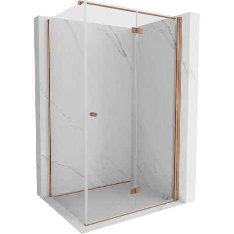 Mexen Mist-F T faltbare Duschkabine rechts 100 x 75 cm, transparent, gebürstetes Kupfer - 8A6T-100-075-65-00-P (1/5)