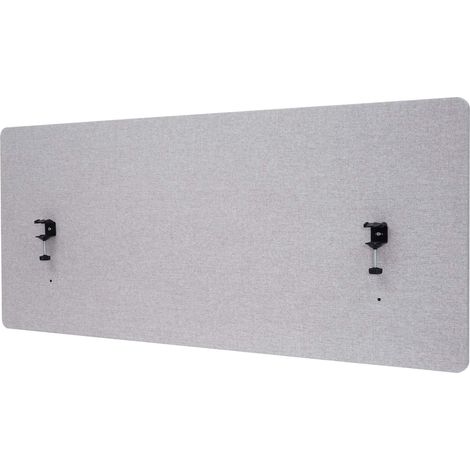 Paroi de séparation acoustique HWC-G75, Protection visuelle pour bureau, panneau, tissu - 140x60cm, gris (1/5)