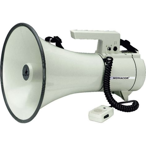 Monacor TM-35 Megaphon mit Handmikrofon, mit Haltegurt, integrierte Sounds