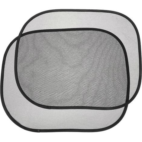 Lot de 2 pare-soleil pour vitres latérales de voiture avec ventouses, pour bébé-44X36CM-Black (1/2)