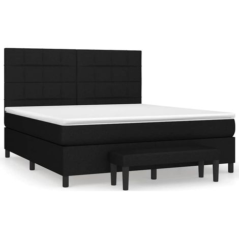 Maison Exclusive - Cama box spring con colchón tela negro 180x200 (1/5)