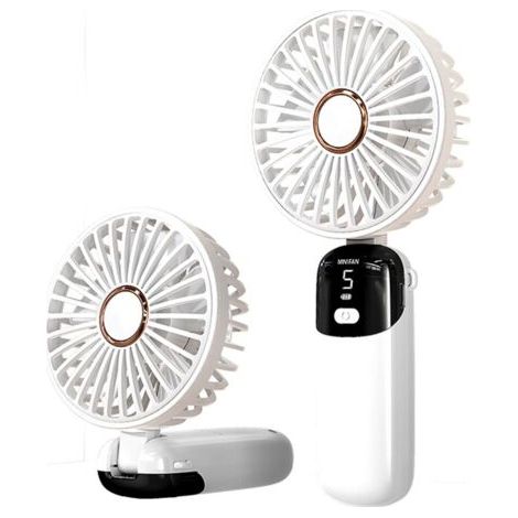 Eventail à main, Ventilateur 5 vitesses de petite poche avec base, Ventilateur USB Mini Portable, Bureau, Voyage (1/5)