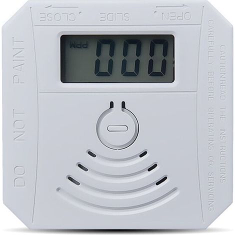 Détecteur de gaz Détecteur de fumée de monoxyde de carbone combiné Détecteur de fumée CO à piles avec écran d'affichage LED - blanc (1/5)