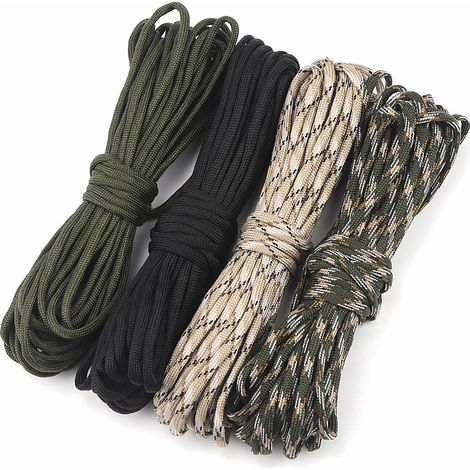 Paracorde 4mm Corde Escalade Ficelle Nylon 4 Pièces Cordons de Paracorde 10m 550 Bracelet Corde Parasol Déporté 7 Brins Rope Ensemble de Paracorde 40m pour L'artisanat Camping Survie Tente (1/5)