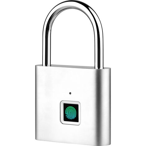 Cadenas à empreinte digitale intelligente sans clé rechargeable 20 doigts code morse ouverture urgence IP56 antivol sécurité porte valise sac à dos (1/4)