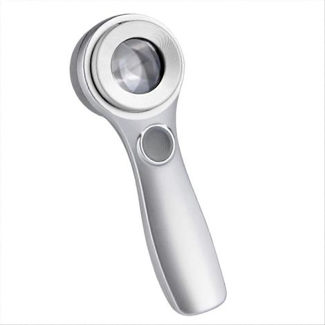 60-fache Taschenlupe mit wiederaufladbarer UV-Lampe und LED-Beleuchtung zur Untersuchung von Münzen und Schmuck (1/5)
