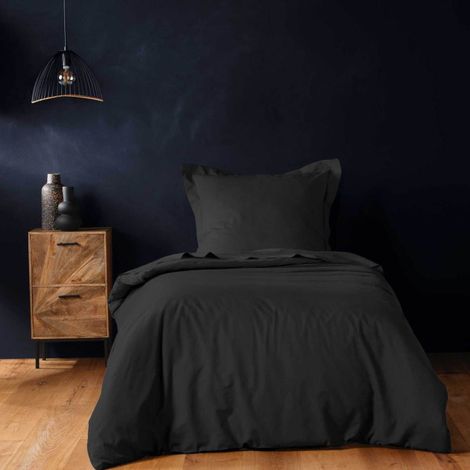 Housse de Couette "Lina" 140x200cm Noir (1/3)