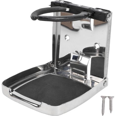 Porte-gobelet Pliable et Réglable en Acier Inoxydable pour Bateaux, Yachts, Voitures, Camions, Camping-Cars et Véhicules de Loisirs. (1/5)