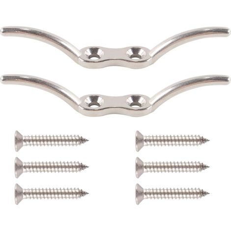 2 Pcs Crochet à Taquet 152 mm/6 po, Corde galvanisée Robuste, Attache-remorque, Crochet pour Store Romain, pour Corde à Linge avec vis (1/5)