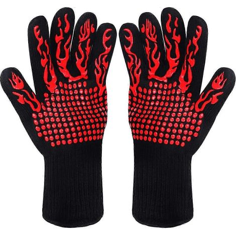 Gants de barbecue, gants de four, gants de four en silicone antidérapants et résistants à la chaleur, gants de barbecue en silicone pour la cuisson et le soudage. (1/5)