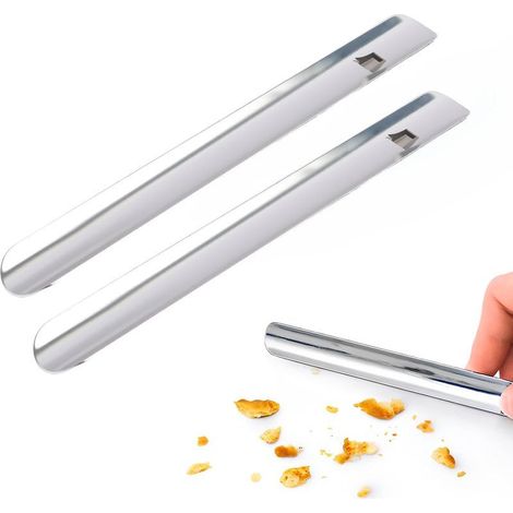 2 Pièces Ramasse-miettes de Table en Aluminium, Accessoire de Nettoyage pour Tissus de Table, Pelle à Restes Alimentaires, Grattoir à Miettes de Pain, Rase-Miettes de Table (1/5)