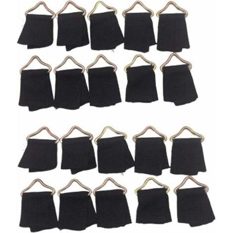 Set mit 20 dreieckigen Schlaufen für Trampoline – V-förmige Dreiecksringe – Canvas-Schlaufen – Trampolinzubehör inklusive Werkzeug