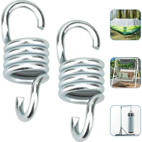 Pink2 PCS Hammock Hook Attachment Punching Bag Stainless Steel Spring Heavy Load 250kg for Hammock Armchair Hanging Chair Punching Bag Punching Bag Swing Soulet - Silver
