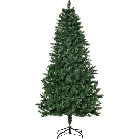 Albero di Natale artificiale 180 cm verde con 724 rami e base in acciaio (1/5)