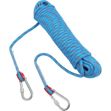 Corde d'escalade 8mm pour alpinisme et travaux arboricoles, 20 mètres, résistante pour randonnée et aventures, couleur bleue.