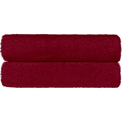 Set Asciugamani Bagno 100% Cotone Super Assorbenti Telo Doccia Spugna Professionali Salvietta Lavetta Viso Asciugamano Salviette Teli Asciugamano Ospite Qualità Hotel Lavette 2 Asciugamani - Bordeaux (1/4)