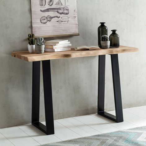 Console 120x45x75 cm en bois d'acacia et métal noir - FLYNN (1/5)