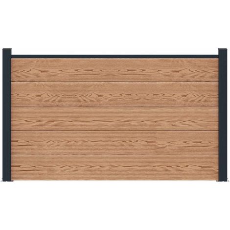 vidaXL Fence Set 180 x 105 cm WPC and Aluminium Brown